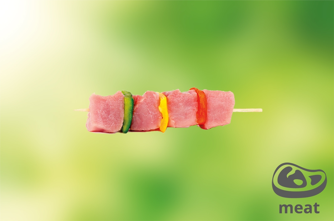 brochette met vlees en paprika