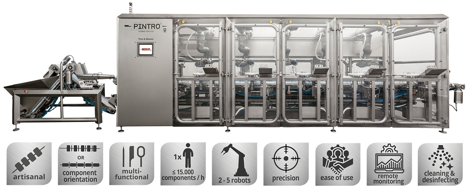 PINTRO Pick & Skewer fully automatic skewer machine PINTRO Pick & Skewer fully automatic skewer machine